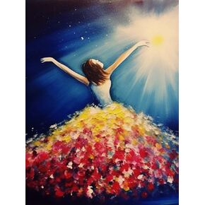 SKRYUIE 5D Woman Diamond Painting Kits - DIY Diamond Art Kits for Adults Dancer, Full Round Drill - Crystal Cross Stitch - Adults Craft for Wall & Office Decor - 12x16inch