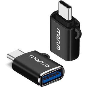 MOSISO USB C to USB Adapter 2 Pack, USB Type-C to USB Connector, Thunderbolt 3 to USB 3.0 Converter OTG Compatible with MacBook Pro 2023-2016/Air 2023-2018/Laptop Tablet/More Type-C Devices, Rose Gold