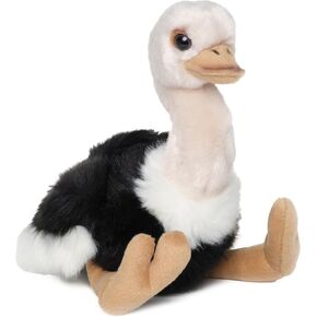 Bearington Ollie The Ostrich: Hand-Sewn 9" Tall Stuffed Ostrich with Ultra-Soft Feathers, Realistic Details and Premium Fill; Great Birthday, Anniversary, for Animal and Exotic Bird Lovers