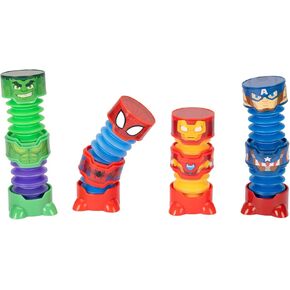 Marvel Figures 4-Pack Officially Licensed Bendable Fun Iconic Characters, Great Sensory Fidget Play Pop Out Tubes
