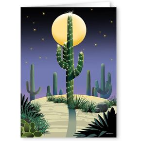 Stonehouse Collection | Desert Saguaro Holiday Card | 18 Western Cards & Envelopes | Arizona Christmas Cards - USA Made (Standard)