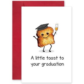 Leinessy Cute Toast Graduation Card, Congratulations Card with Envelope, A Little Toast to Your Graduation Pun Card in Saudi Arabia