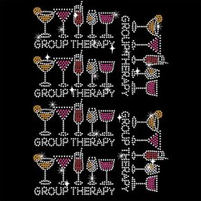 NBEADS Wine Cup Rhinestone Iron on Hotfix, Heat Transfer Decal Bling Rhinestone Decals Rhinestone Heat Transfer Patch Clothing Repair Applique for T-Shirt Clothing Pants Bags, 11.69x8.27 Inch