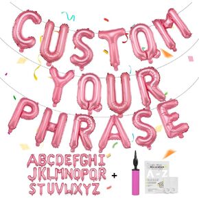 53pcs Silver Letter Balloons, Custom A-Z Set for Personalizing Names & Phrases on Party Supplies Banners - Inflate with Balloon Pump, for Women Men Birthdays/Anniversary/Graduation