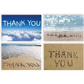 Better Office Products Thank You Cards with Envelopes (100 Pack), 4 Cover Designs, Blank Inside, All Occasions, Serenity Collection, 100 Pack