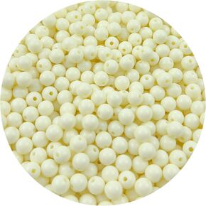 1000Pieces 6MM Acrylic Round Beads Round Acrylic Balls Chunky Beads Smooth Spacer Plastic Pastel Beads Craft Beads for Necklace and Bracelet Making Crafting Supplies(201-black)