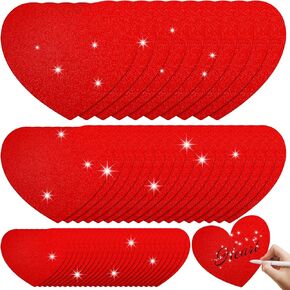 90 Pieces Glitter Paper Heart Cutouts, 3 Sizes Paper Hearts, Red Heart Decorations, Valentine's Day Decorations, 3.15'', 4.72'', 6.3'', for Party Streamers, Arts & Crafts Many Creative Uses (Heart)