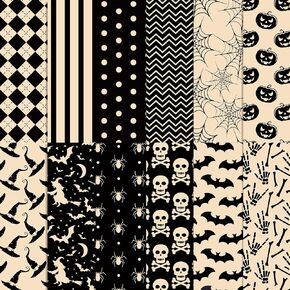 24 PCS Halloween Scrapbook Paper, Skeleton Pumpkin Double Sided Craft Decorative Paper for DIY Art Craft Card Making Scrapbook Album Decoration