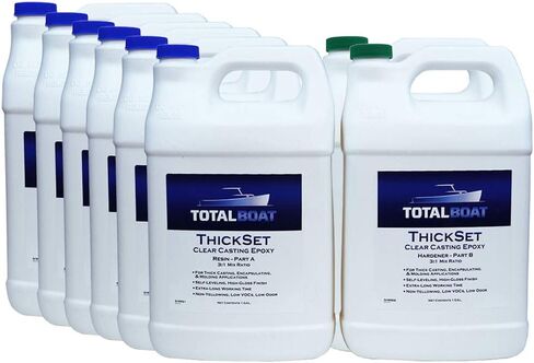 TotalBoat ThickSet Deep Pour Epoxy Resin Kit (1.3 Gallon) - Crystal Clear Thick Pour Resin for Art, Casting, Epoxy River Tables, Live Edge Slabs, Molds, Wood in Saudi Arabia