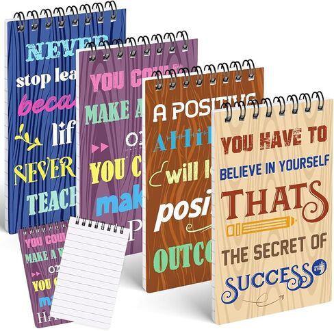 4PCS Pocket Notebooks, 3x5in Small Spiral Notepads with Lined Pages Mini Spiral Notebook Inspiring Notebooks for School Office Home Gifts in Saudi Arabia