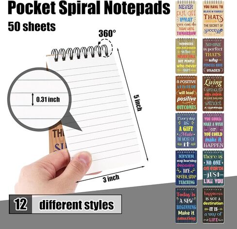 4PCS Pocket Notebooks, 3x5in Small Spiral Notepads with Lined Pages Mini Spiral Notebook Inspiring Notebooks for School Office Home Gifts in Saudi Arabia