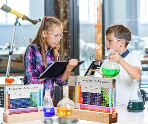 Color 3D Periodic Table of Elements Frame with Light Base, Acrylic Periodic Table Display with 118 Kinds of Elements Printing, Periodic Table for Students to Learn Chemistry (5.9x4.5x0.7 inch) in Saudi Arabia