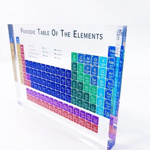 Color 3D Periodic Table of Elements Frame with Light Base, Acrylic Periodic Table Display with 118 Kinds of Elements Printing, Periodic Table for Students to Learn Chemistry (5.9x4.5x0.7 inch) in Saudi Arabia