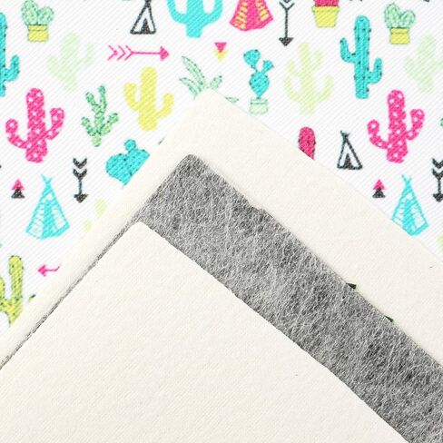David accessories 6 Pcs 7.7"x12.9" (20 cm x 33 cm) Lychee Pattern Plant Cactus Printed Faux Leather Fabric Sheets Include 2 Kinds of Leather Fabric for DIY Bows Earrings Making Crafts (Cactus) in Saudi Arabia