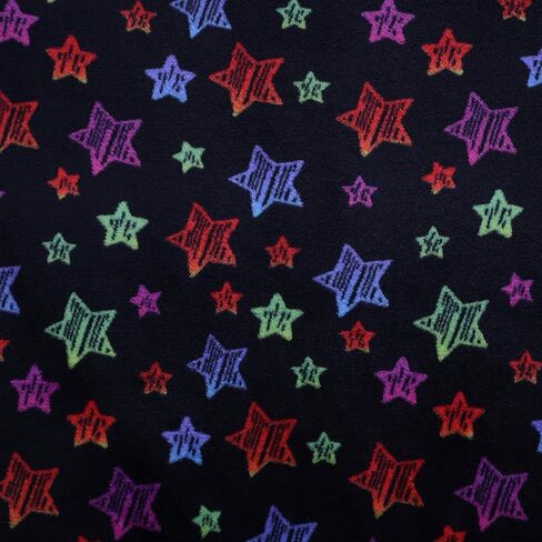 Mook Fabrics Fleece Flannel 132530 Stars, Black Cut by The Yard in Kuwait