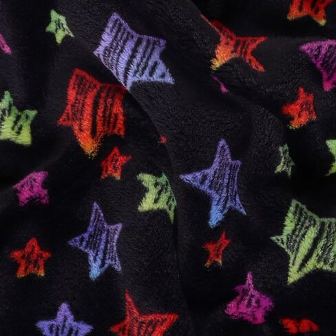 Mook Fabrics Fleece Flannel 132530 Stars, Black Cut by The Yard in Kuwait