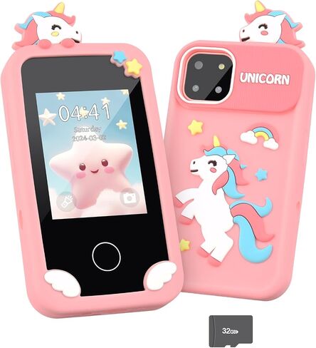 Mafiti Kids Smart Phone Toy for Girls,Kids Phone with 2.8" Touchscreen,Toddler Learning Play Toy Phone with Dual Lens,1000mAh Battery,Birthday Xmas Gift for 3-10 Year Old Girls,Unicorn Phone,Pink in Saudi Arabia
