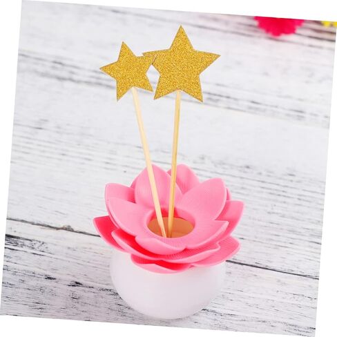36Pcs Gold Glitter Star Cake Topper Birthday Cake Toppers for Showers and Party Decorations for Happy Birthday Celebrations in Saudi Arabia
