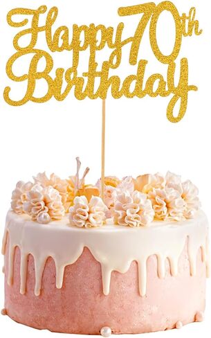 غلاف كعكة عيد الميلاد السبعين السعيد، قطعة واحدة من كعكة عيد الميلاد السعيدة الذهبية اللامعة، قطعة واحدة من كعكة عيد الميلاد بعمر 70 عامًا لتزيين عيد الميلاد السبعين السعيد، لوازم حفلات الذكرى السنوية in Saudi Arabia
