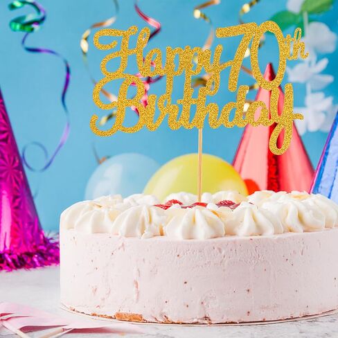 غلاف كعكة عيد الميلاد السبعين السعيد، قطعة واحدة من كعكة عيد الميلاد السعيدة الذهبية اللامعة، قطعة واحدة من كعكة عيد الميلاد بعمر 70 عامًا لتزيين عيد الميلاد السبعين السعيد، لوازم حفلات الذكرى السنوية in Saudi Arabia