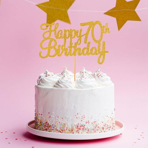 غلاف كعكة عيد الميلاد السبعين السعيد، قطعة واحدة من كعكة عيد الميلاد السعيدة الذهبية اللامعة، قطعة واحدة من كعكة عيد الميلاد بعمر 70 عامًا لتزيين عيد الميلاد السبعين السعيد، لوازم حفلات الذكرى السنوية in Saudi Arabia