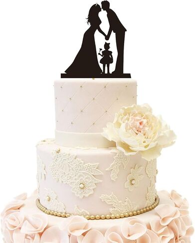 Wedding Anniverary Family Cake Topper Cake Decoration Couple Bride Groom with a Girl (One Girl (Black)) in Saudi Arabia