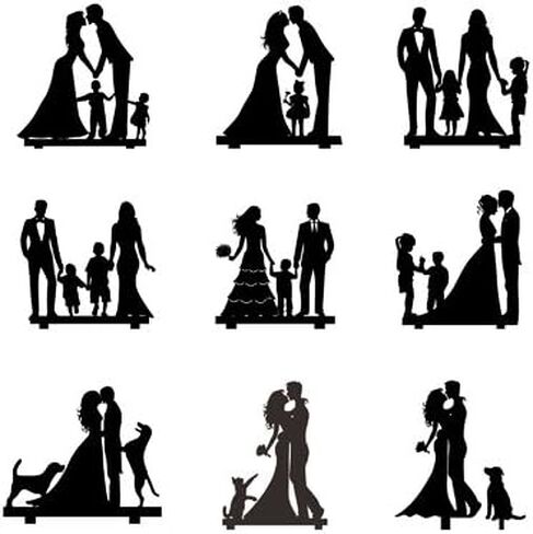 Wedding Anniverary Family Cake Topper Cake Decoration Couple Bride Groom with a Girl (One Girl (Black)) in Saudi Arabia