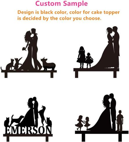 Wedding Anniverary Family Cake Topper Cake Decoration Couple Bride Groom with a Girl (One Girl (Black)) in Saudi Arabia