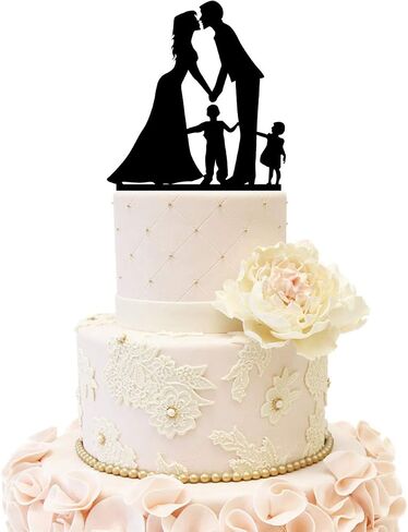 Wedding Anniverary Family Cake Topper Cake Decoration Couple Bride Groom with a Girl (One Girl (Black)) in Saudi Arabia