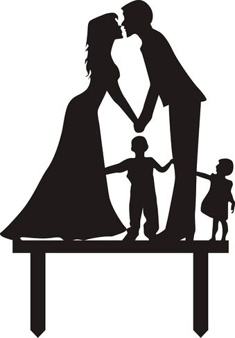 Wedding Anniverary Family Cake Topper Cake Decoration Couple Bride Groom with a Girl (One Girl (Black)) in Saudi Arabia