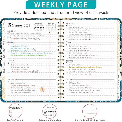 2025 Planner – Weekly and Monthly Planner 2025, from JAN 2025 to DEC 2025, 6.4" x 8.5" with Tabs, Flexible Hardcover, Thick Paper, Strong Twin-Wire Binding, Back Pocket, Inspirational Quotes ＆ Notes (D) in Saudi Arabia