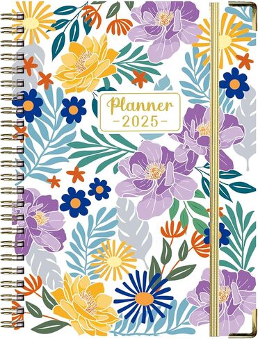 2025 Planner – Weekly and Monthly Planner 2025, from JAN 2025 to DEC 2025, 6.4" x 8.5" with Tabs, Flexible Hardcover, Thick Paper, Strong Twin-Wire Binding, Back Pocket, Inspirational Quotes ＆ Notes (D) in Saudi Arabia
