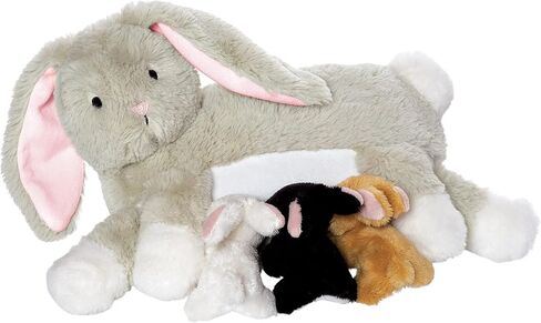 Manhattan Toy Nursing Nola Nurturing Rabbit Stuffed Animal with Plush Baby Bunnies in Kuwait