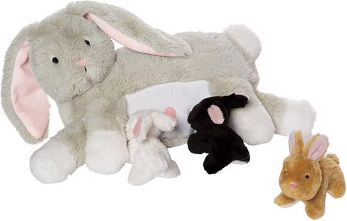 Manhattan Toy Nursing Nola Nurturing Rabbit Stuffed Animal with Plush Baby Bunnies in Kuwait