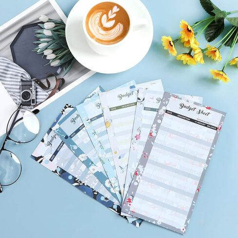 Toplive 60 Sheets A6 Budget Sheets, 6 Rings Binder Expense Sheets Money Tracker Budget Inserts for Cash Envelope Planner Wallet Budgeting Organizer, Flower in Saudi Arabia