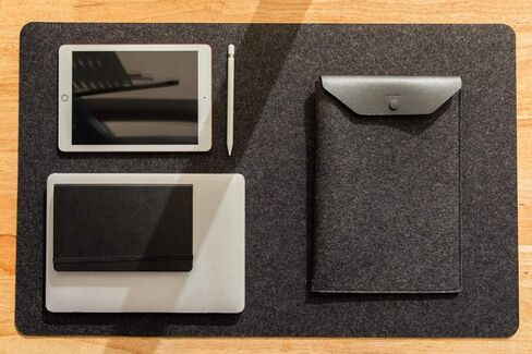 Graf Lantz Laptop Computer Sleeve 13" - Merino Wool & Leather - Protective & Scratch Resistant (Charcoal) in Saudi Arabia