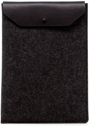Graf Lantz Laptop Computer Sleeve 13" - Merino Wool & Leather - Protective & Scratch Resistant (Charcoal) in Saudi Arabia