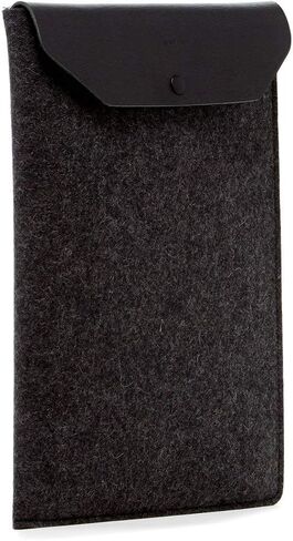 Graf Lantz Laptop Computer Sleeve 13" - Merino Wool & Leather - Protective & Scratch Resistant (Charcoal) in Saudi Arabia