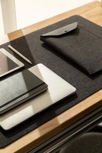 Graf Lantz Laptop Computer Sleeve 13" - Merino Wool & Leather - Protective & Scratch Resistant (Charcoal) in Saudi Arabia