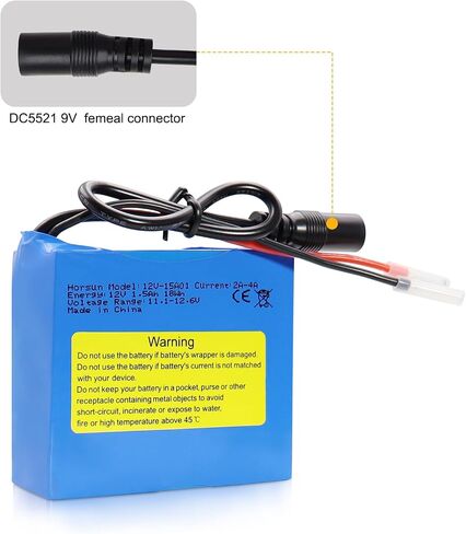 12V 1500mAh Rechargeable Li-ion Battery, Bare Leads Wire Replacement Battery Pack with 12V Charger for 12V Devices RC Car, Boat, Robot, DIY, LED Light Strip, CCTV Camera in Saudi Arabia