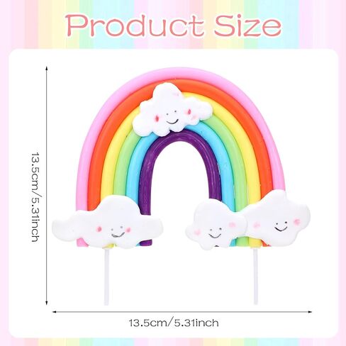 Exquisite Soft Pottery Rainbow Cake Topper, Vibrant Decoration for Magical Rainbow, Colorful Rainbow Cake Decoration Rainbow Theme Cake Supplies for Birthday Party Wedding Cake Decorations in Saudi Arabia
