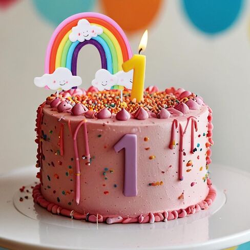 Exquisite Soft Pottery Rainbow Cake Topper, Vibrant Decoration for Magical Rainbow, Colorful Rainbow Cake Decoration Rainbow Theme Cake Supplies for Birthday Party Wedding Cake Decorations in Saudi Arabia