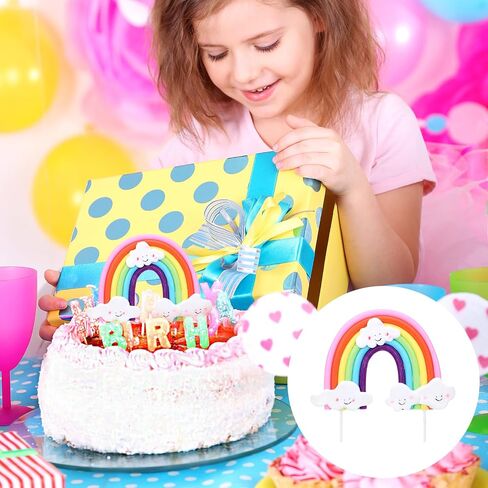 Exquisite Soft Pottery Rainbow Cake Topper, Vibrant Decoration for Magical Rainbow, Colorful Rainbow Cake Decoration Rainbow Theme Cake Supplies for Birthday Party Wedding Cake Decorations in Saudi Arabia