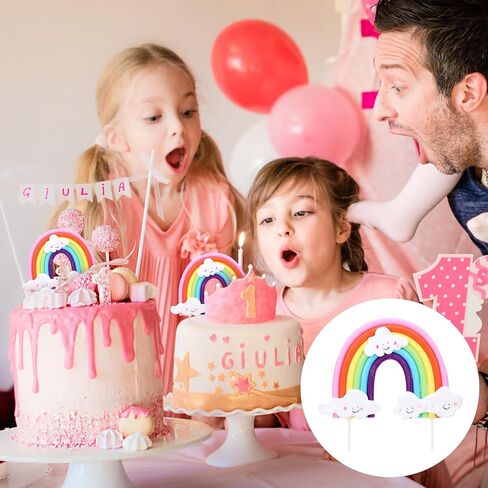 Exquisite Soft Pottery Rainbow Cake Topper, Vibrant Decoration for Magical Rainbow, Colorful Rainbow Cake Decoration Rainbow Theme Cake Supplies for Birthday Party Wedding Cake Decorations in Saudi Arabia