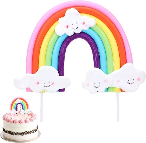 Exquisite Soft Pottery Rainbow Cake Topper, Vibrant Decoration for Magical Rainbow, Colorful Rainbow Cake Decoration Rainbow Theme Cake Supplies for Birthday Party Wedding Cake Decorations in Saudi Arabia
