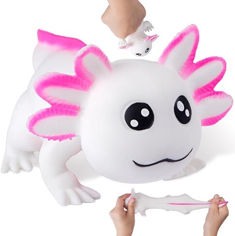 Axolotl Stress Balls for Adults and Kids (Blue), Axolotl Squishy Toys, Cute Axolotl Stress Relief Sensory Fidget Toys, Sand Filled Stretch Animal Squeeze Toys, Axolotl Squishy Ball for Boys and Girls in Saudi Arabia