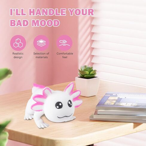 Axolotl Stress Balls for Adults and Kids (Blue), Axolotl Squishy Toys, Cute Axolotl Stress Relief Sensory Fidget Toys, Sand Filled Stretch Animal Squeeze Toys, Axolotl Squishy Ball for Boys and Girls in Saudi Arabia