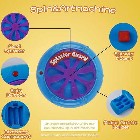 Wings Giant Paint Spin Art Machine Kit for Kids, Paint Spinner with Splatter Guard, Thicker Painting Spinner Arts & Crafts Birthday Gifts for 6-12 Years Old Boy, Girl in Kuwait