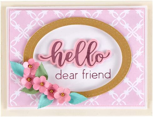 مجموعة قوالب وألواح رقائق معدنية ساخنة من Spellbinders Hello Dear Friend Glimmer، معدنية in Saudi Arabia