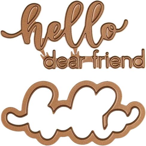 مجموعة قوالب وألواح رقائق معدنية ساخنة من Spellbinders Hello Dear Friend Glimmer، معدنية in Saudi Arabia